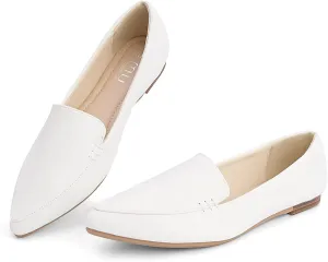 MUSSHOE Loafers for Women Comfortable Pointed Toe Memory Foam Women's Loafers