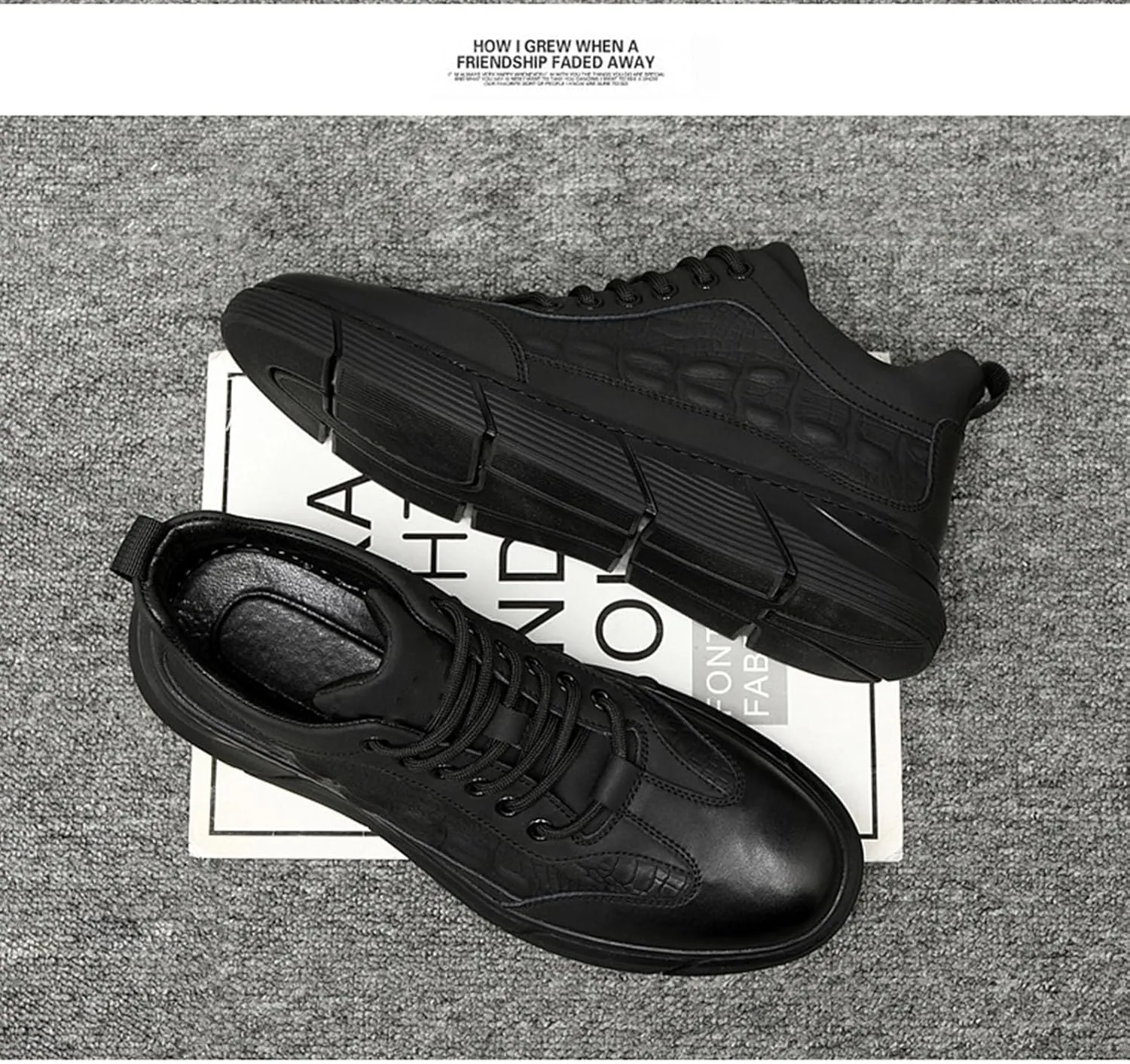 Myallfeet Men's Pattern Versatile Sports Shoes Fashion Anti-Skid Low Top Lace Up Walking Shoes Casual Formal Cowhide Sneakers