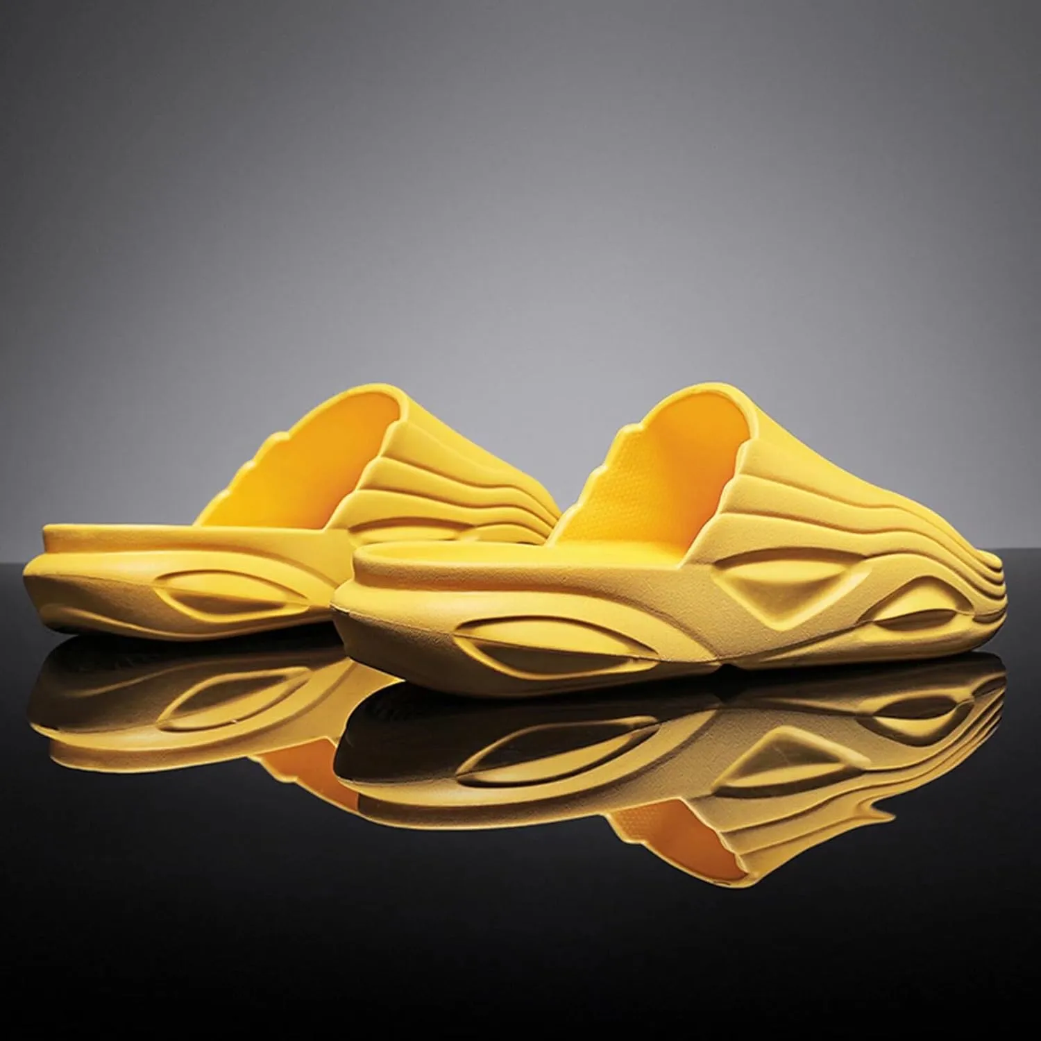 NineCiFun Men's Cloud Slides Cushioned Sandals Summer House Slippers for Indoor Outdoor Use Non-slip Bathroom Shower Slide Sandals Slip on Pillow Slippers