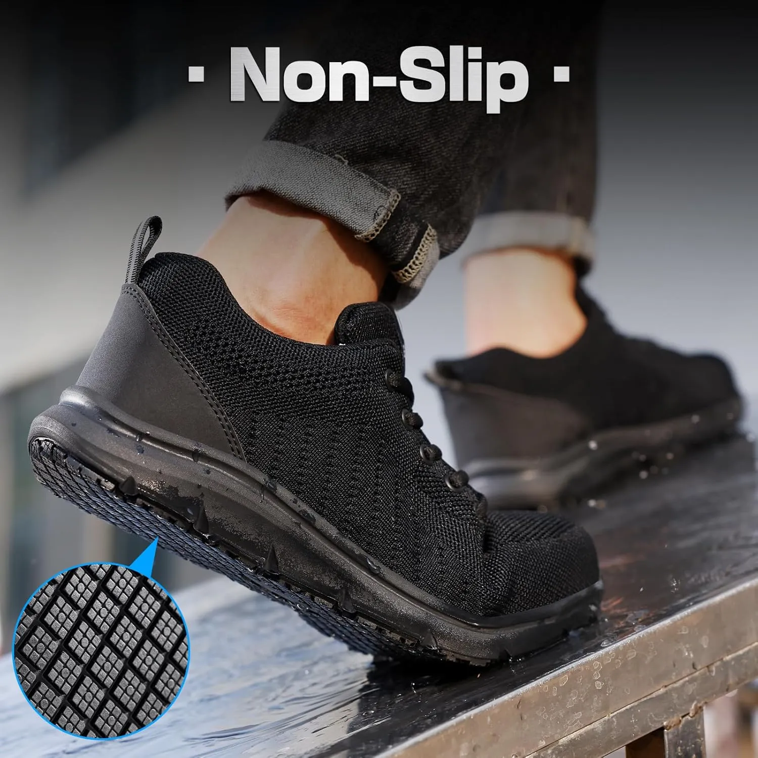 Non Slip Work Shoes for Men Women Breathable Mens Work Shoes Lightweight Water Resistant Walking Sneakers Chef Kitchen Slip Resistant Comfortable Restaurant Food Service Sneakers Casual