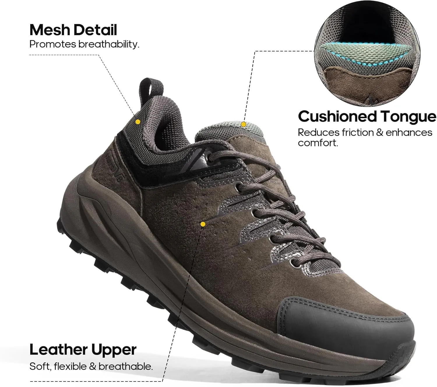 NORTIV 8 Men's Hiking Shoes Lightweight Breathable Trekking Trails Shoes Non-Slip Outdoor Shoes Valley