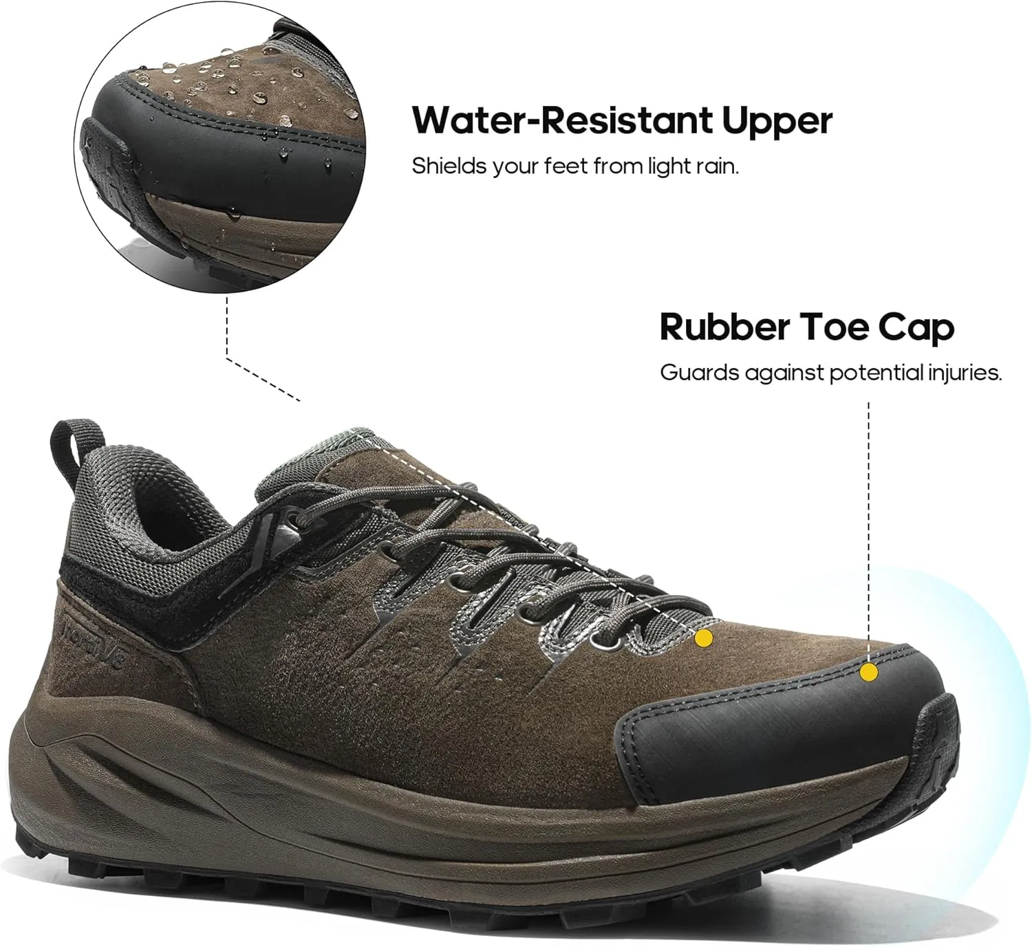NORTIV 8 Men's Hiking Shoes Lightweight Breathable Trekking Trails Shoes Non-Slip Outdoor Shoes Valley