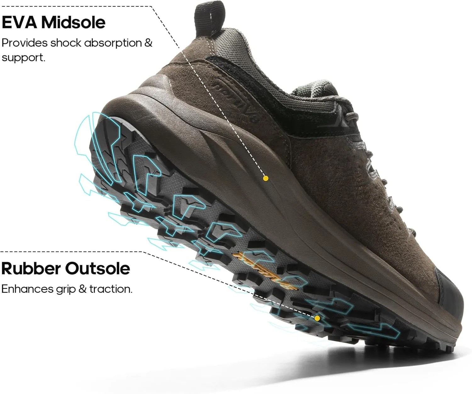 NORTIV 8 Men's Hiking Shoes Lightweight Breathable Trekking Trails Shoes Non-Slip Outdoor Shoes Valley
