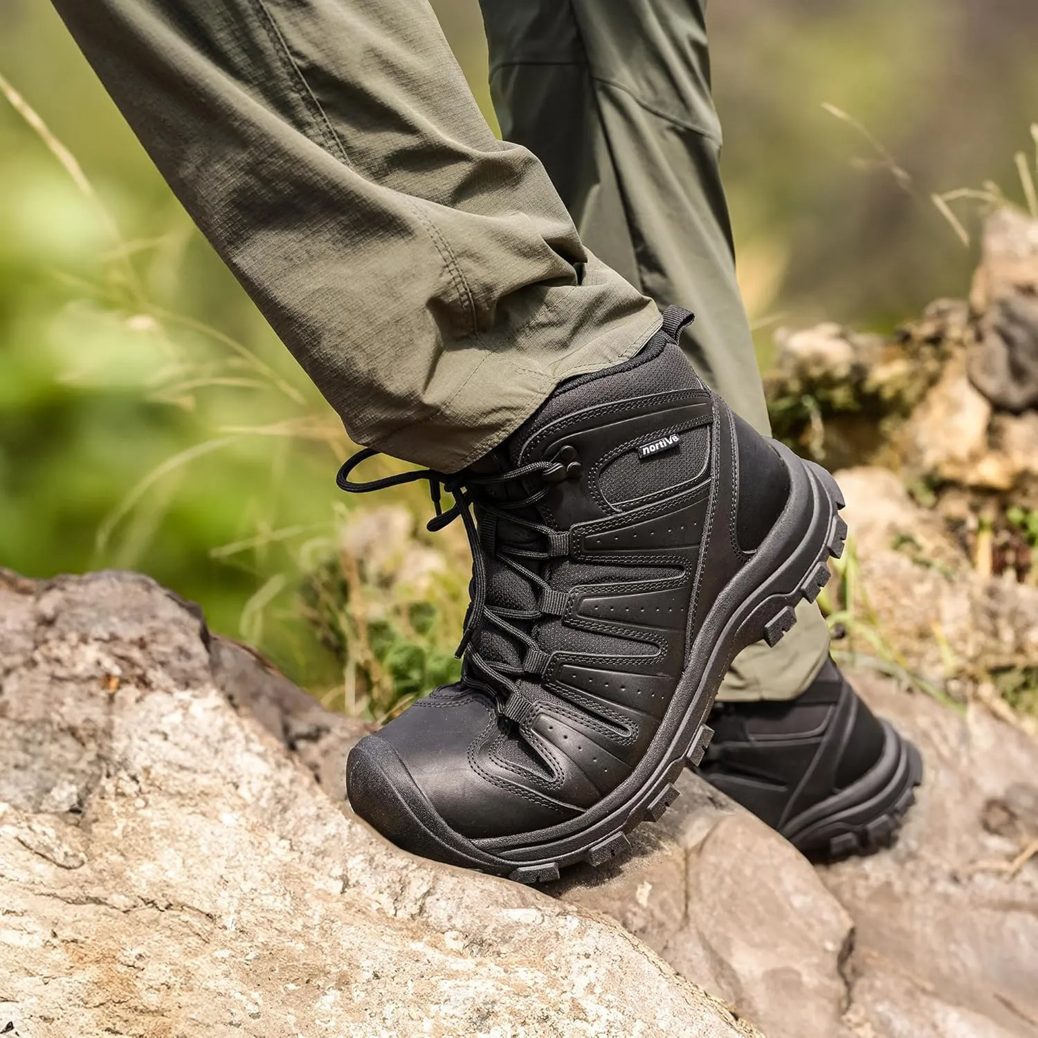 NORTIV 8 Men's Mid Hiking Boots Waterproof Outdoor Trekking Backpacking Camping Shoes