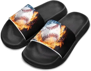 Novelty Patten Kids Cloud Slides Sandals Sports Ball Indoor House Slippers Tractor Print Shower Shoes for Boys Girls Comfort Footbed Slipper Open Toe Outdoor Sandal