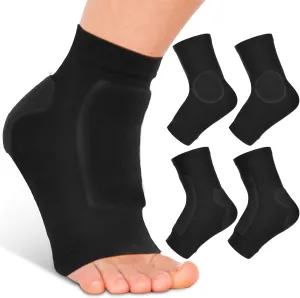 Nuanchu 2 Pairs Padded Skate Socks Ice Skating Protection Socks Lace Bite Gel Pads Ankle Malleolar Sleeves Protection Guards for Front Foot Shin Achilles Tendon Heel