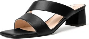 NUMALEO Womens Dating Fashion Dress Open Toe Matte Slip On Chunky Low Heel Heeled Sandals 2 Inch