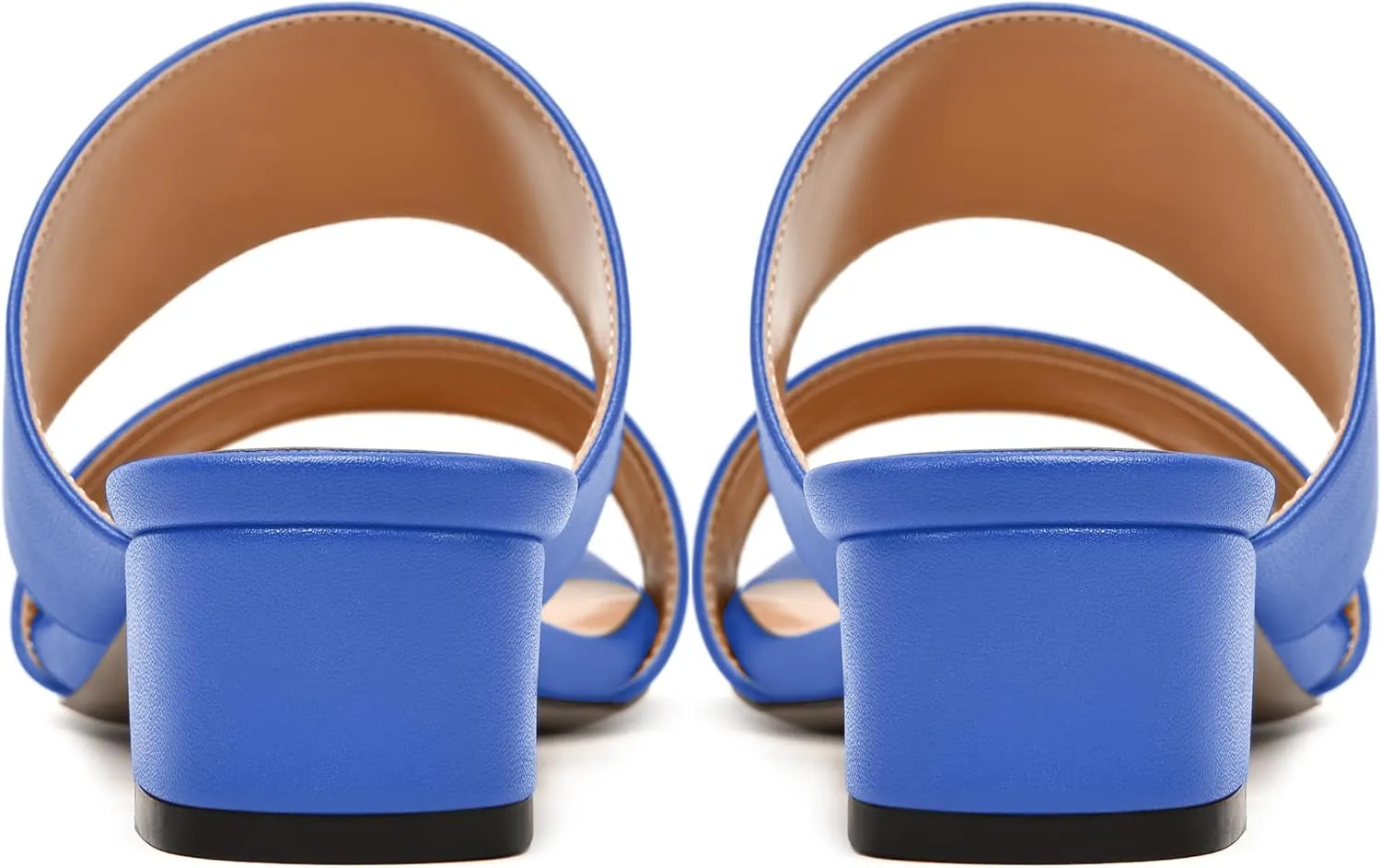 NUMALEO Womens Round Toe Dress Two Strap Slip On Bridal Matte Chunky Low Heel Heeled Sandals 1.5 Inch