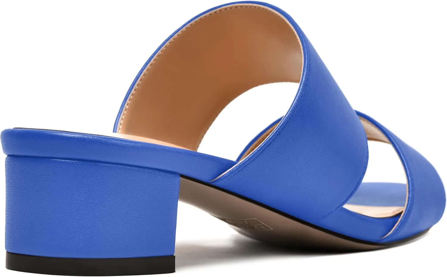 NUMALEO Womens Round Toe Dress Two Strap Slip On Bridal Matte Chunky Low Heel Heeled Sandals 1.5 Inch