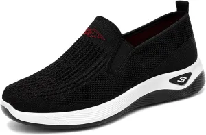 Orthopedic Shoes for Women Wide Width Walking Sneakers Mesh Comfortable Lightweight Slip on Sneakers Women Arch Support,Women's Woven Orthopedic Breathable Soft Shoes Diabetic Nurse Sneaker