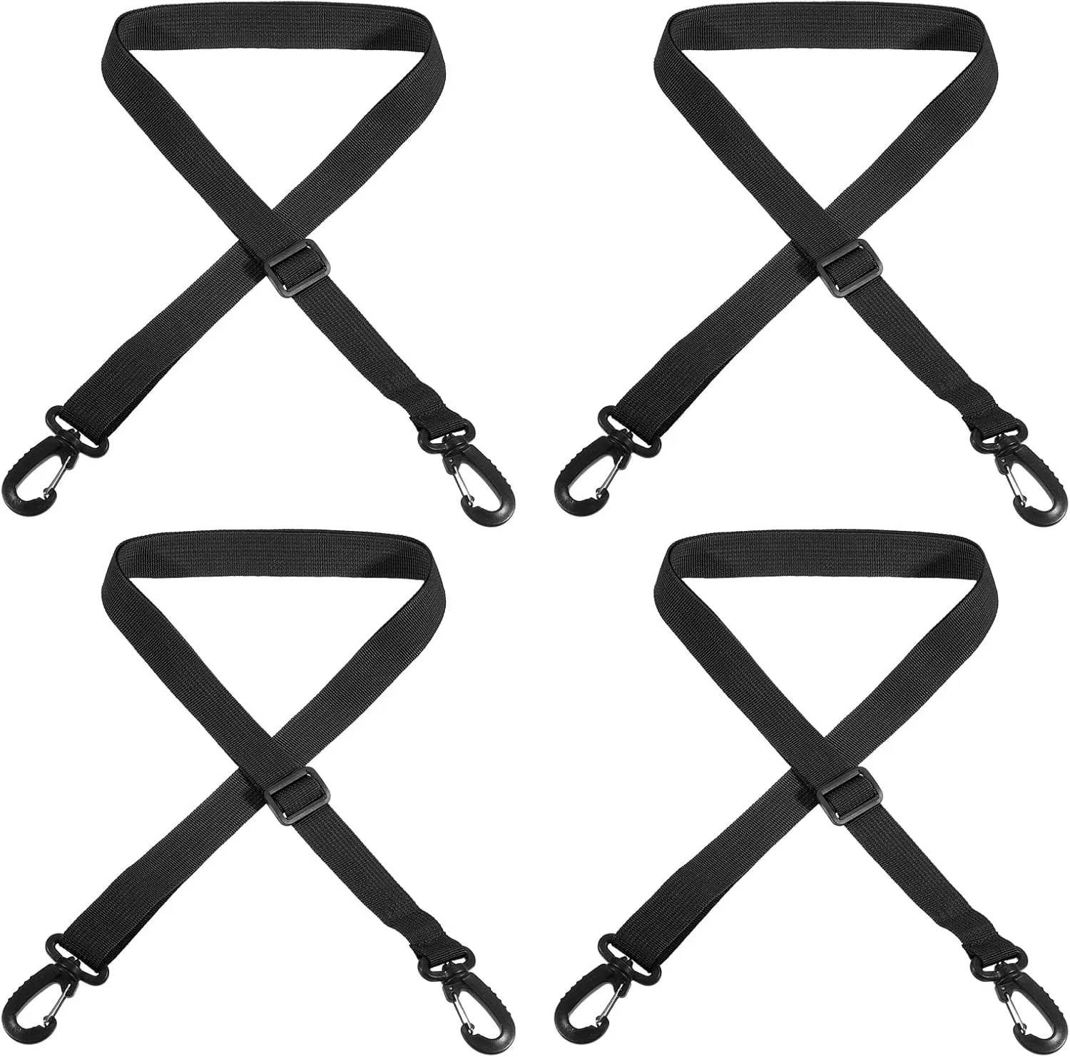 PATIKIL Ski Boot Carrier Strap, 4 Pack Snowboard Boots Carrying Strap Adjustable Shoulder Sling for Ski Boots, Ice Skates, Black