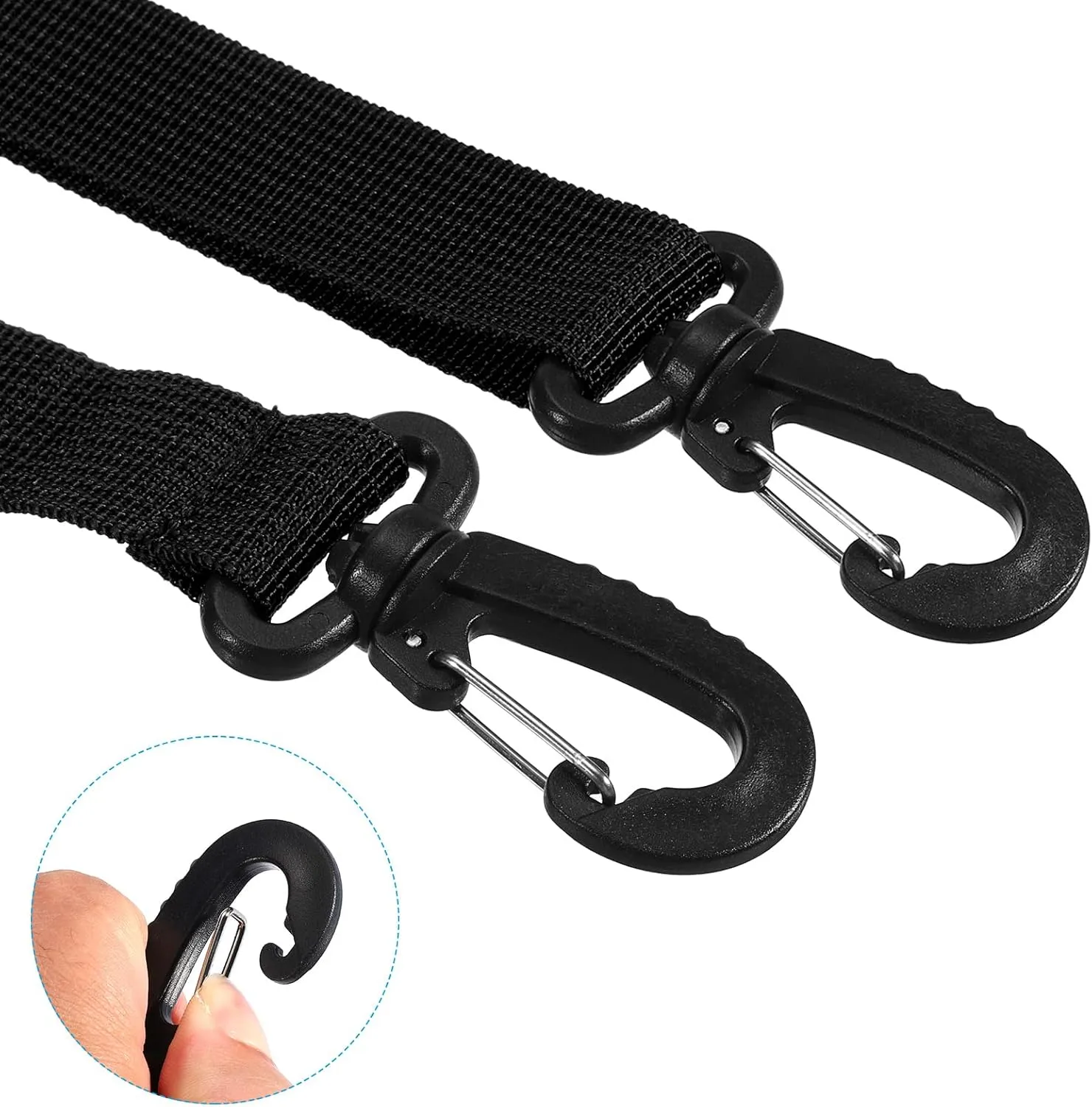 PATIKIL Ski Boot Carrier Strap, 4 Pack Snowboard Boots Carrying Strap Adjustable Shoulder Sling for Ski Boots, Ice Skates, Black
