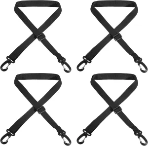 PATIKIL Ski Boot Carrier Strap, 4 Pack Snowboard Boots Carrying Strap Adjustable Shoulder Sling for Ski Boots, Ice Skates, Black