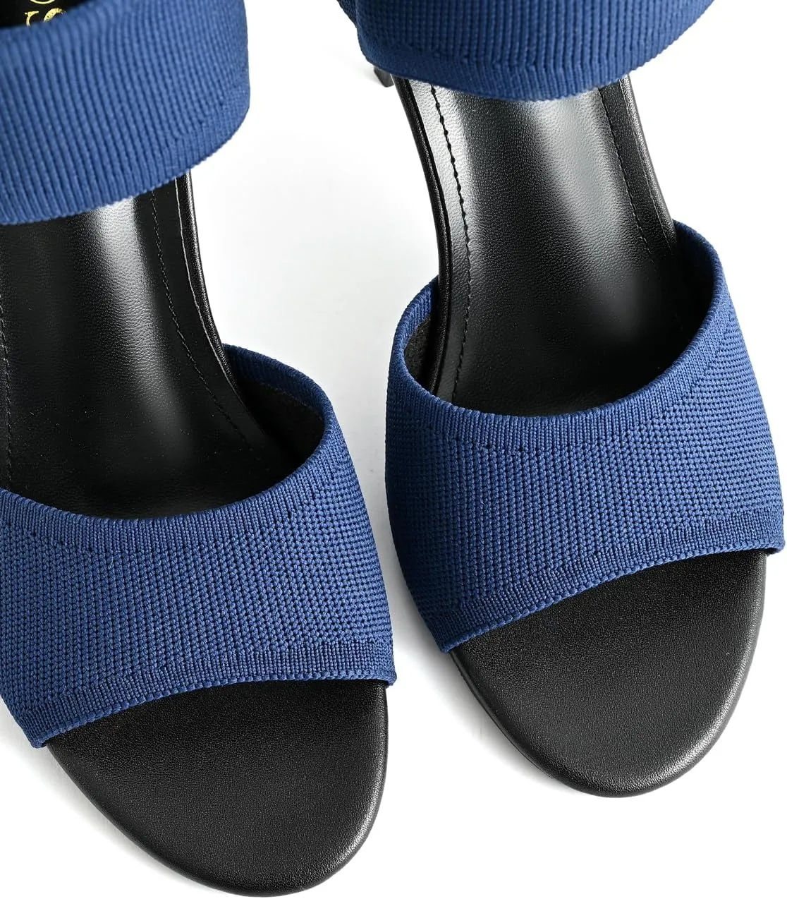 Peep Toe Heels for Women Sexy 3 Inches Stiletto High Heels for Women Dressy Slip On Comfortable Wide Stretchy Heels Knit Open Toe Booties Sandals Black Heels Sandals for Prom, Party and Work