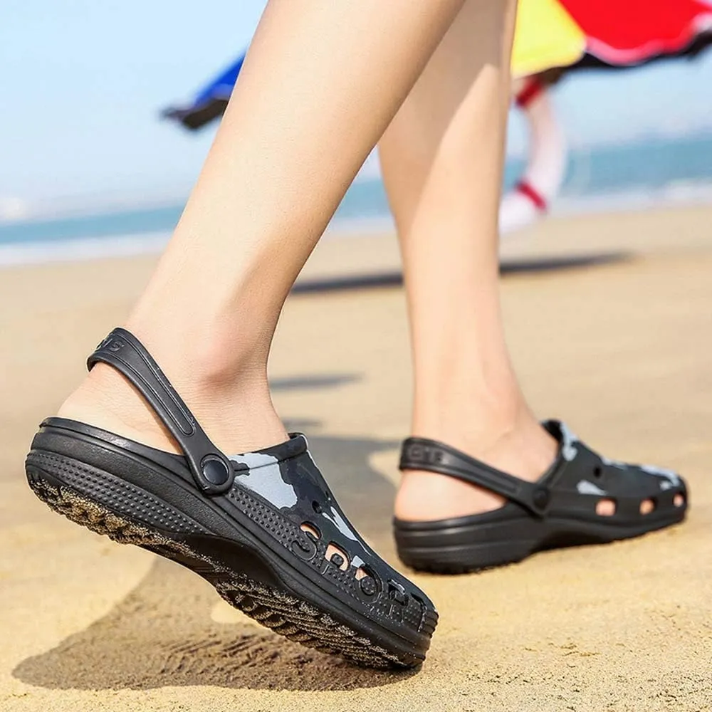 PHILDA Men's Camouflage Garden Clog Water Shoes Lightweight Slippers Anti-Slip Rubber Indoor Outdoor Mules Quick Drying Non Slip Sandals