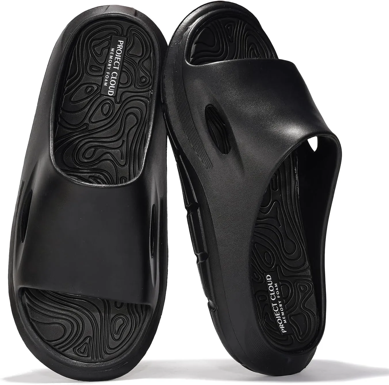 Project Cloud Mens Sandals - Lightweight and Flexible EVA Recovery Slides for Men with Ultra Bouncy Latex Insole - Comfortable Water Resistant Slippers for Men Footwear (Dean)