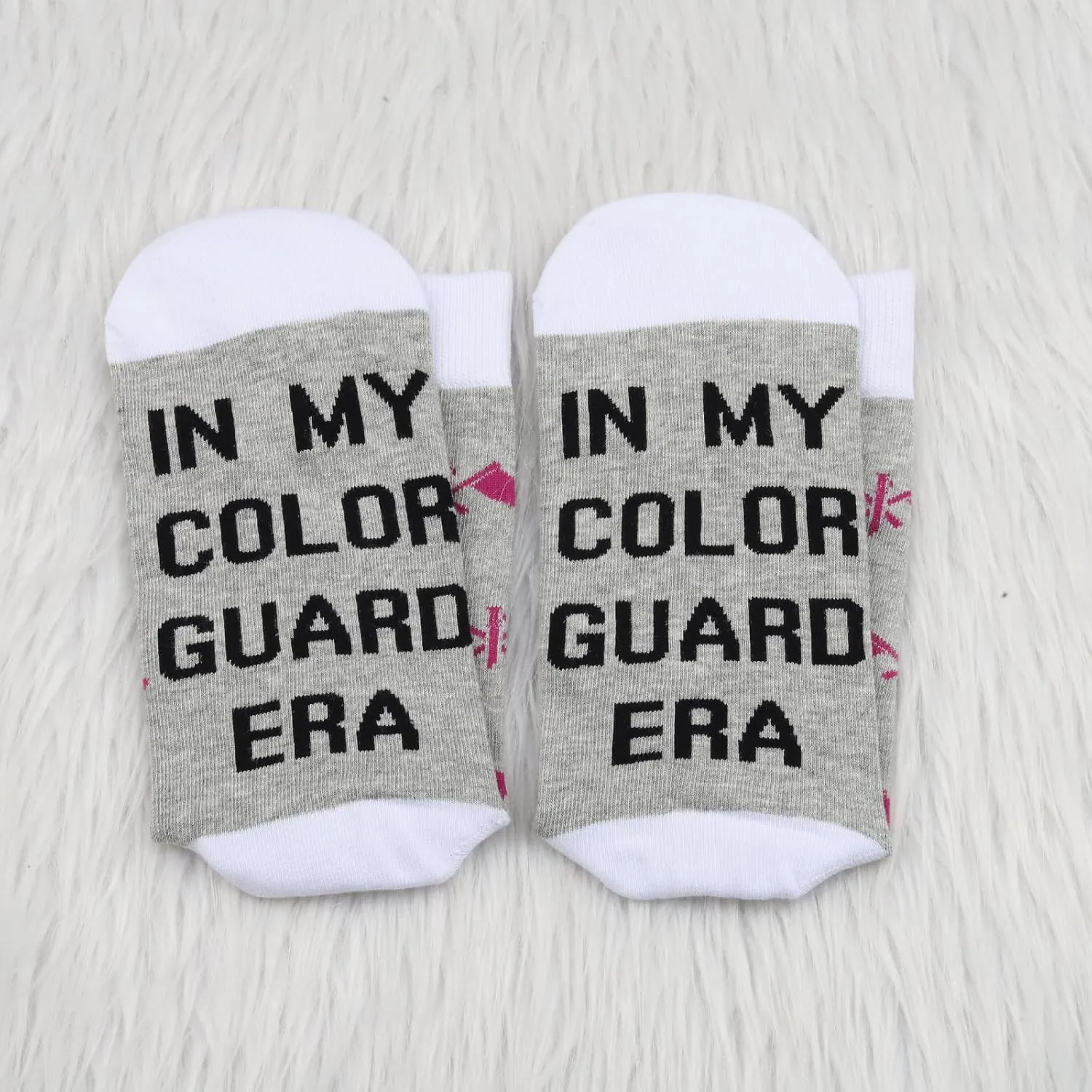 PXTIDY 2 Pairs Color Guard Socks - Themed Gift for Flag Girl & Senior Color Guard