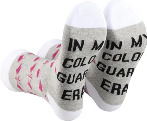 PXTIDY 2 Pairs Color Guard Socks - Themed Gift for Flag Girl & Senior Color Guard