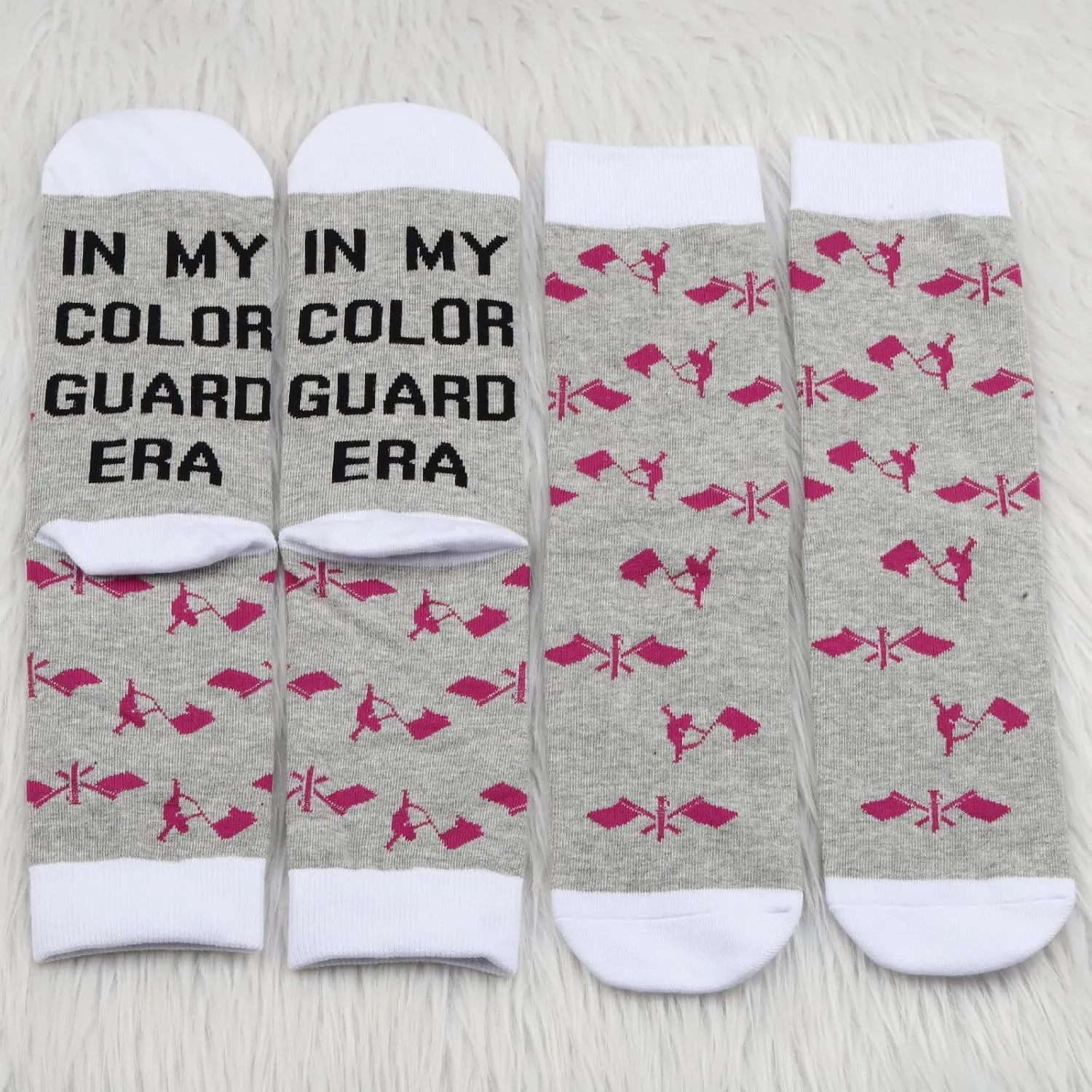 PXTIDY 2 Pairs Color Guard Socks - Themed Gift for Flag Girl & Senior Color Guard