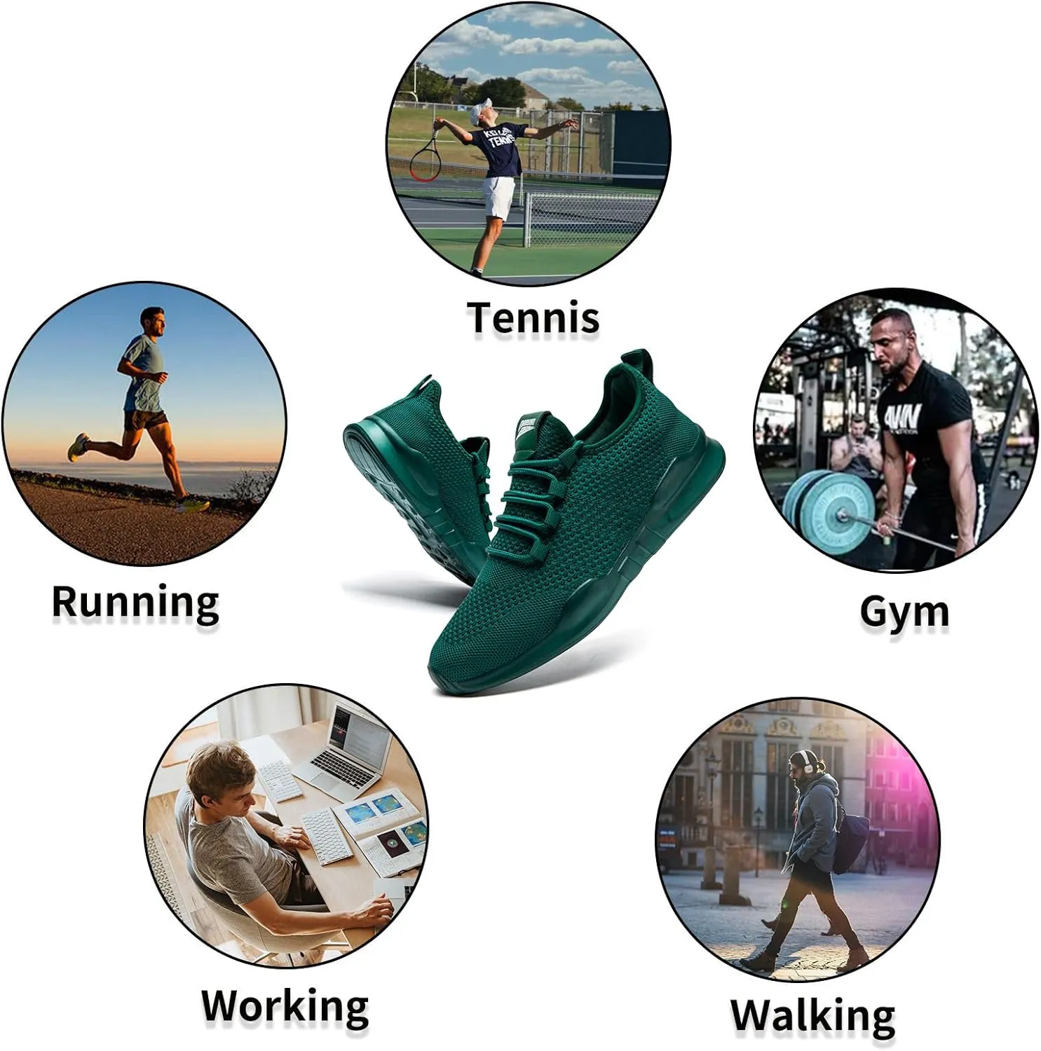 QIJGS Mens Running Shoes Sport Athletic Gym Sneakers Mesh Lightweight Tennis Fashion Workout Casual Shoes