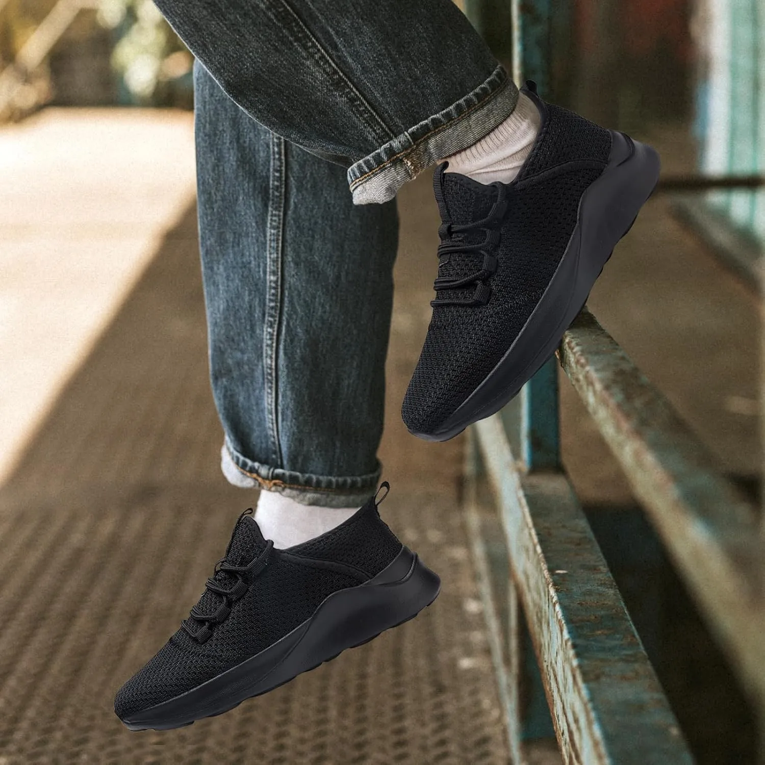 QIJGS Running Shoes for Men Gym Tennis Athletic Mesh Sneakers Lightweight Sports Fashion Workout Casual Shoes