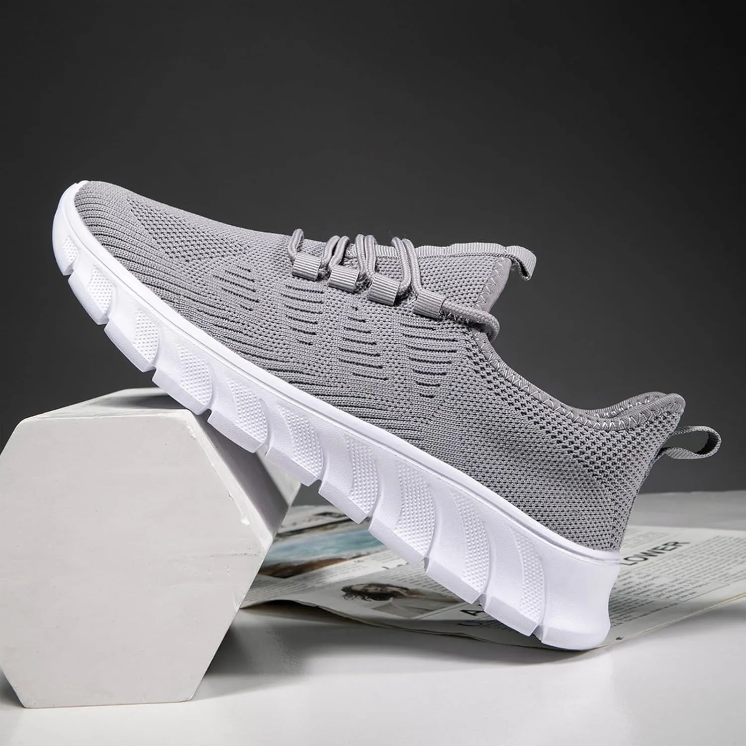QIJGS Running Shoes for Men Gym Tennis Athletic Mesh Sneakers Lightweight Sports Fashion Workout Casual Shoes