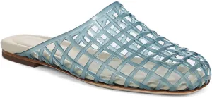 Red Mesh Jelly Mules for Women Clear Hollow Closed Toe Flat Sandals Beach Jellies Slippers Summer Slide Shoes