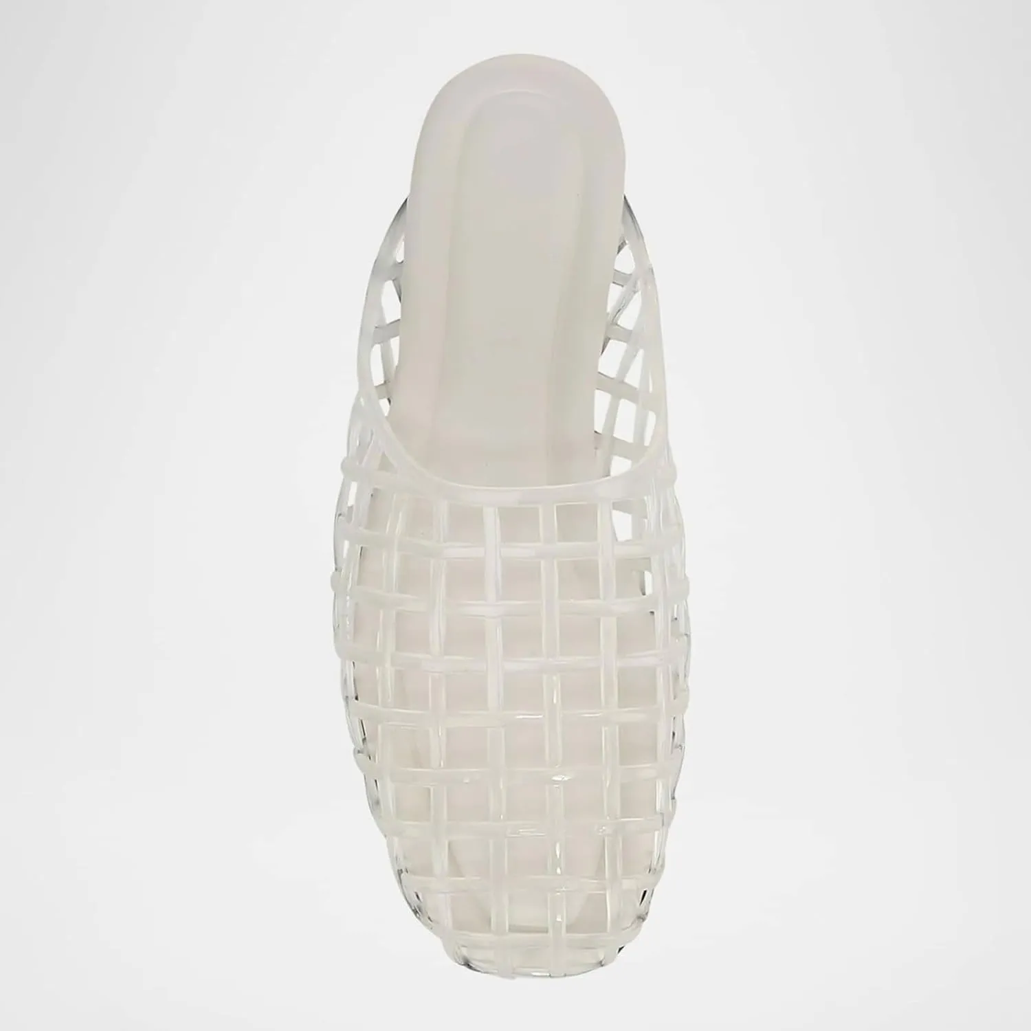 Red Mesh Jelly Mules for Women Clear Hollow Closed Toe Flat Sandals Beach Jellies Slippers Summer Slide Shoes