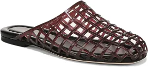 Red Mesh Jelly Mules for Women Clear Hollow Closed Toe Flat Sandals Beach Jellies Slippers Summer Slide Shoes