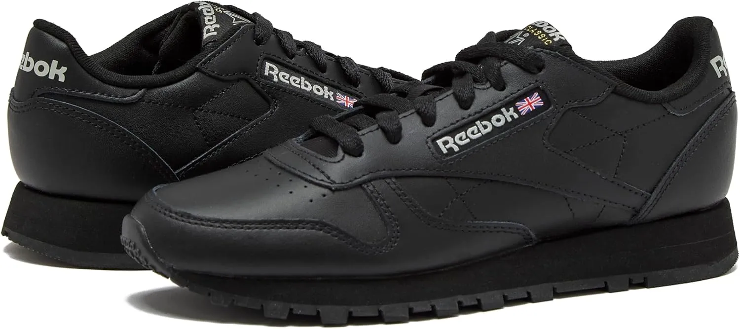 Reebok Classic Leather Sneakers for Women - Black or White Tennis Shoes Womens Size 5 to 12