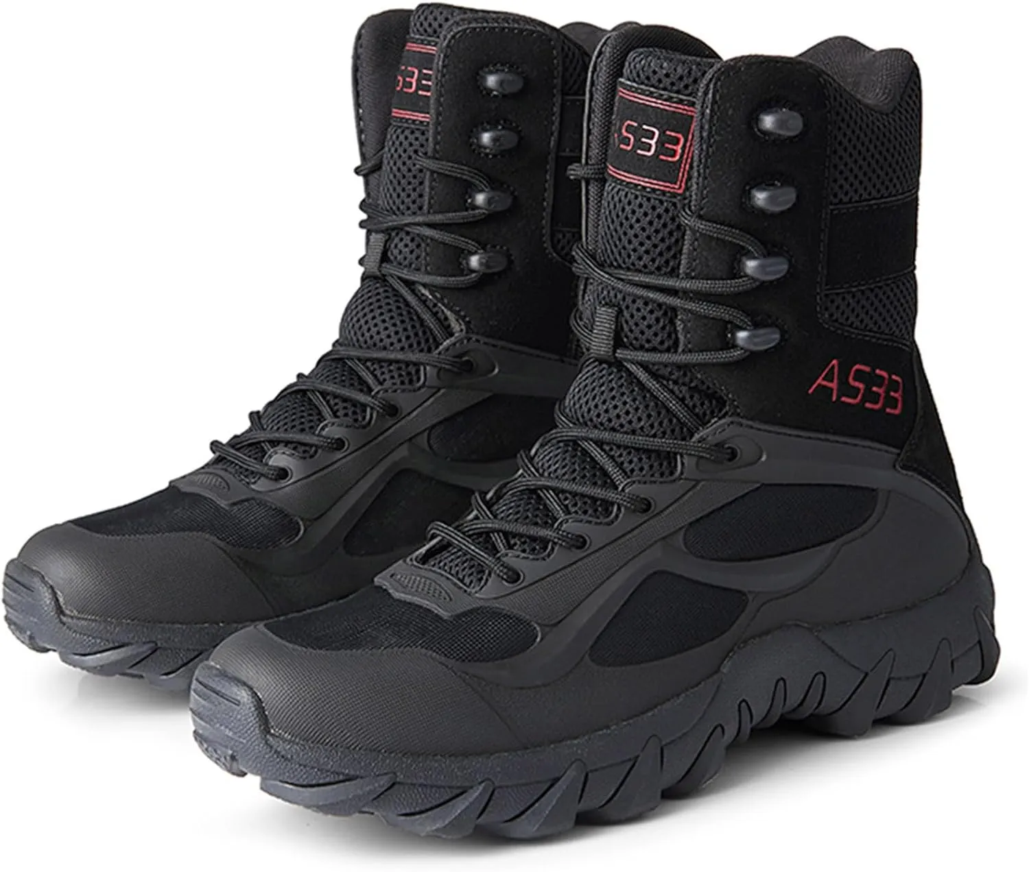 Renyqatt Men's Tactical Boots 8 Inches Lightweight Work Military Boots Side Zipper Jungle Combat Desert Boot