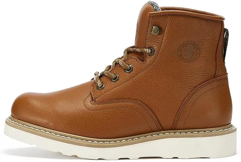 ROCKROOSTER Roberta - Men's Work Boots, 6 Inch Soft Toe Boot, Wedge Sole, Arch Support Anti-Fatigue Shoes, Water Resistant Leather EH Safety Boots, AP615-VAP615…