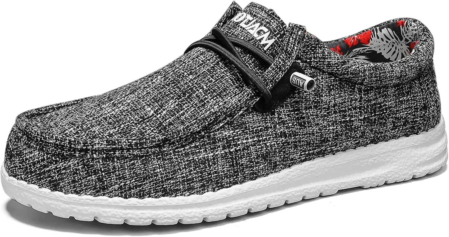 ROTJACM Women's Slip on Cloth Shoes with Arch Support,Plantar Fasciitis Loafers Canvas Comfort Wide Moc-Toe Light Weight Shoes