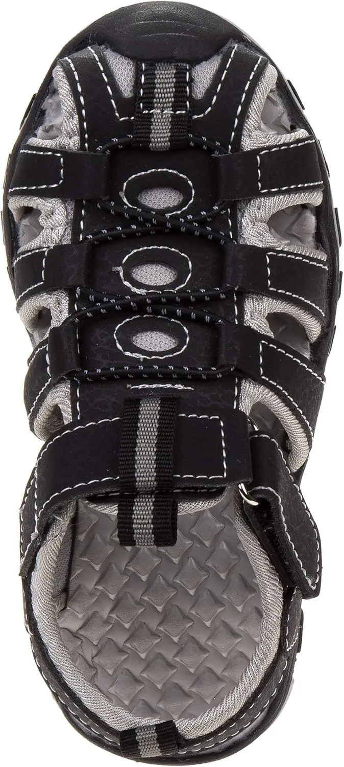 Rugged Bear Kids Boys Girls Closed-Toe Outdoor Sport Water Sandals - beach pool slide adjustable strap shoes athletic summer (Toddler/Little Kid/Big Kid)
