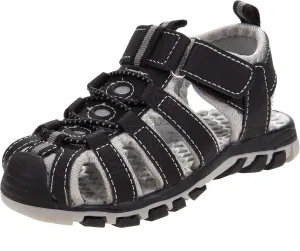 Rugged Bear Kids Boys Girls Closed-Toe Outdoor Sport Water Sandals - beach pool slide adjustable strap shoes athletic summer (Toddler/Little Kid/Big Kid)
