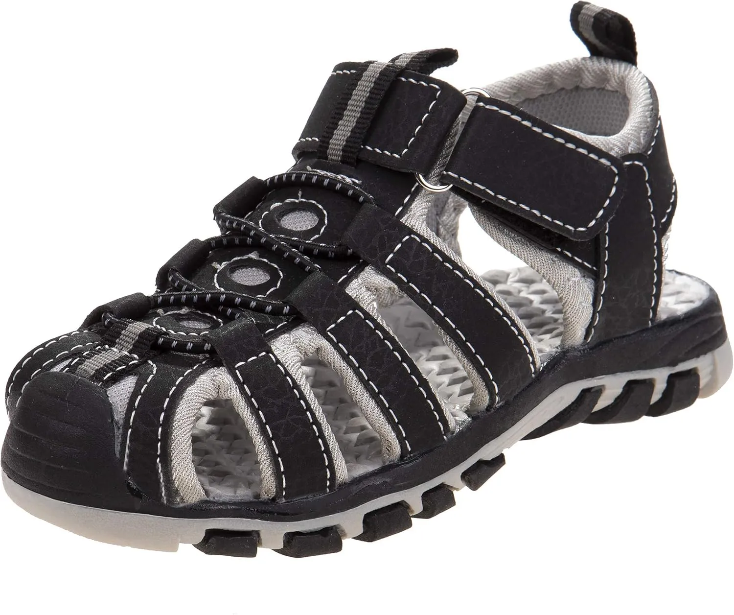 Rugged Bear Kids Boys Girls Closed-Toe Outdoor Sport Water Sandals - beach pool slide adjustable strap shoes athletic summer (Toddler/Little Kid/Big Kid)