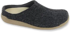 Sanita Lodge Slide Slipper Clogs for Men & Women - Removable Footbed, Made of Natural Wool Slip On Mules - Charcoal