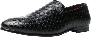 Santimon Mens Loafers Fashion Weave Dress Driving Flats Slip on Penny Loafer Casual Shoes Black Blue Red White