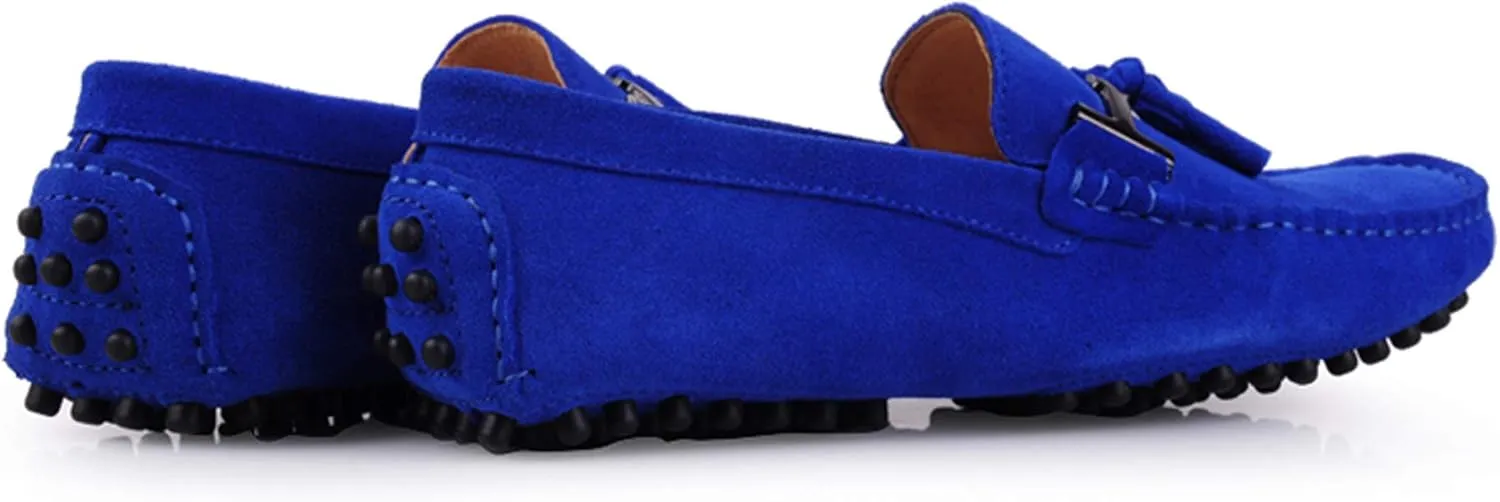 Santimon Mens-Moccasins Penny-Loafers Slip-On Casual Dress-Shoe Suede Tassels Boat Driving-Shoes