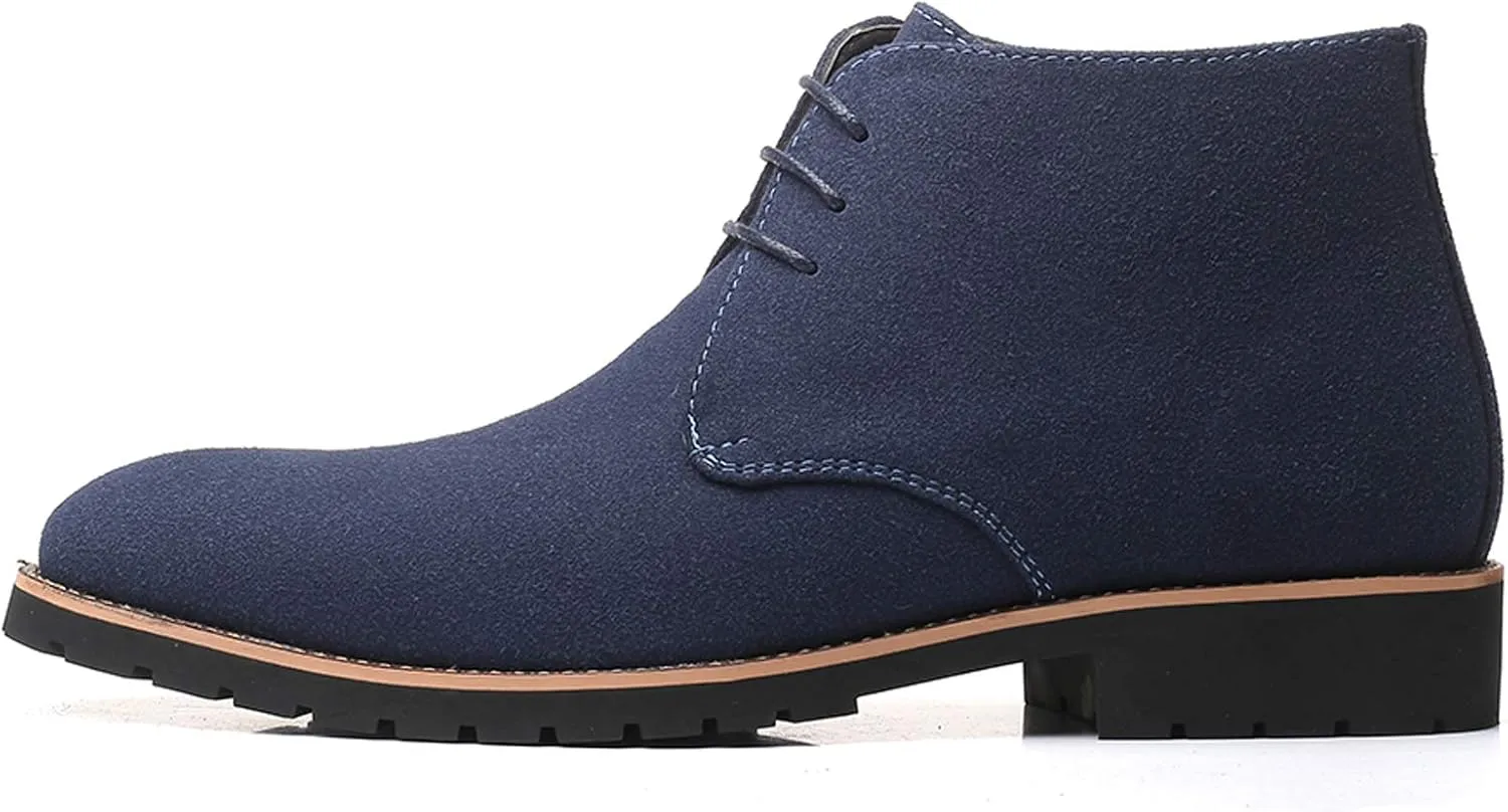 Santimon Men's Suede Leather Lace Up Oxfords Chukka Ankle Boots