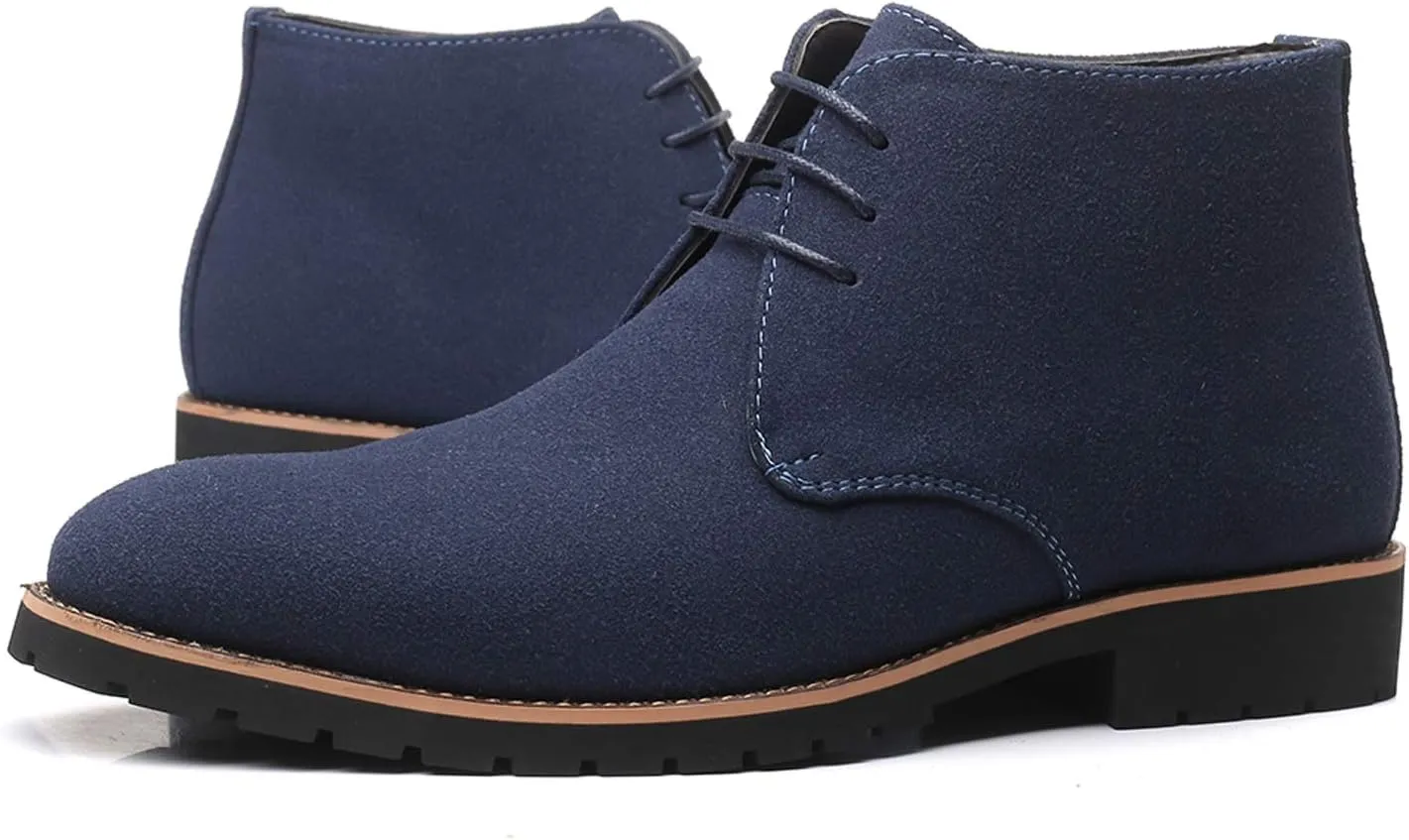 Santimon Men's Suede Leather Lace Up Oxfords Chukka Ankle Boots