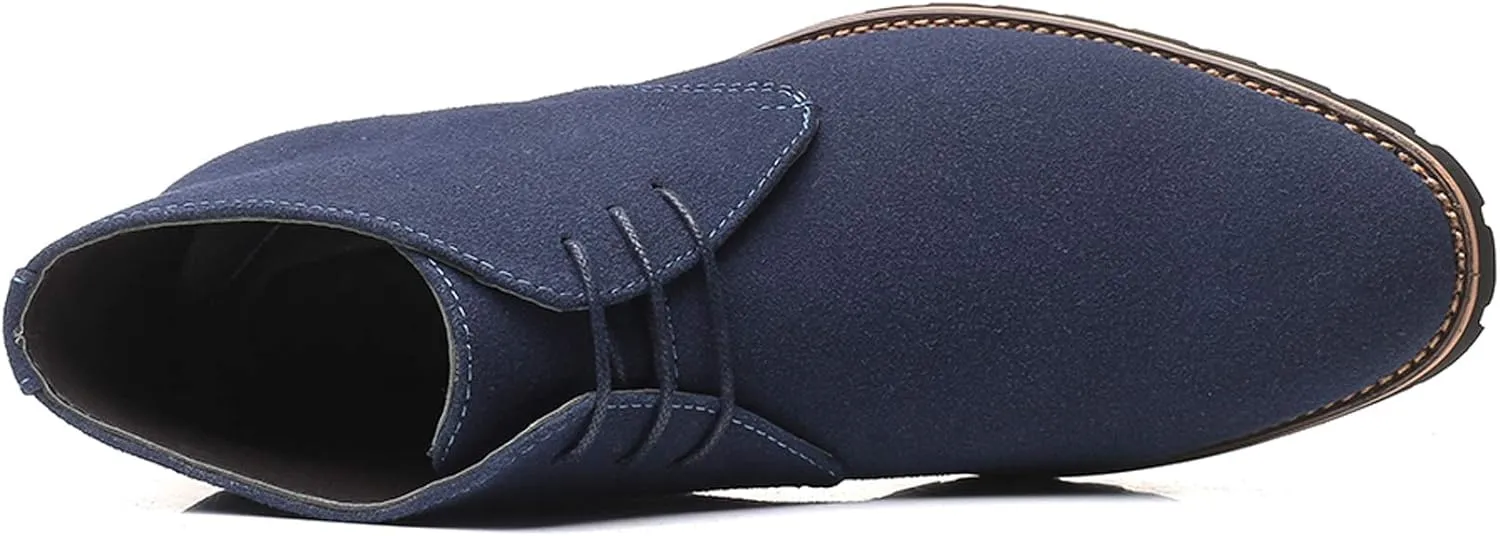 Santimon Men's Suede Leather Lace Up Oxfords Chukka Ankle Boots