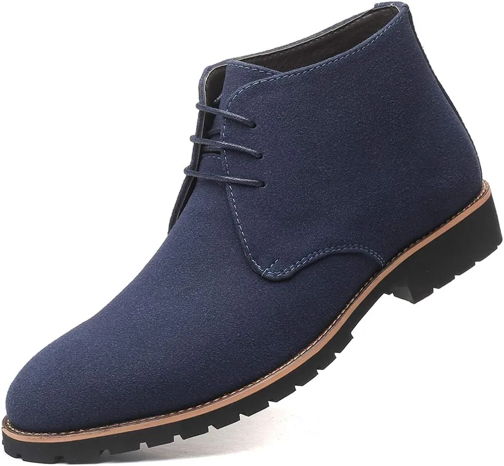 Santimon Men's Suede Leather Lace Up Oxfords Chukka Ankle Boots