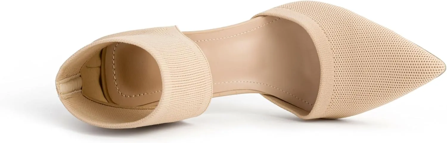 Sexy Black Heels Pumps for Women 3.7 Inches Closed Toe Stiletto Heel Knit Sandals Pointed Toe Stretchy Sock-Like Elastic Sandal Booties for Summer Slip On Comfortable Women Dress Shoes