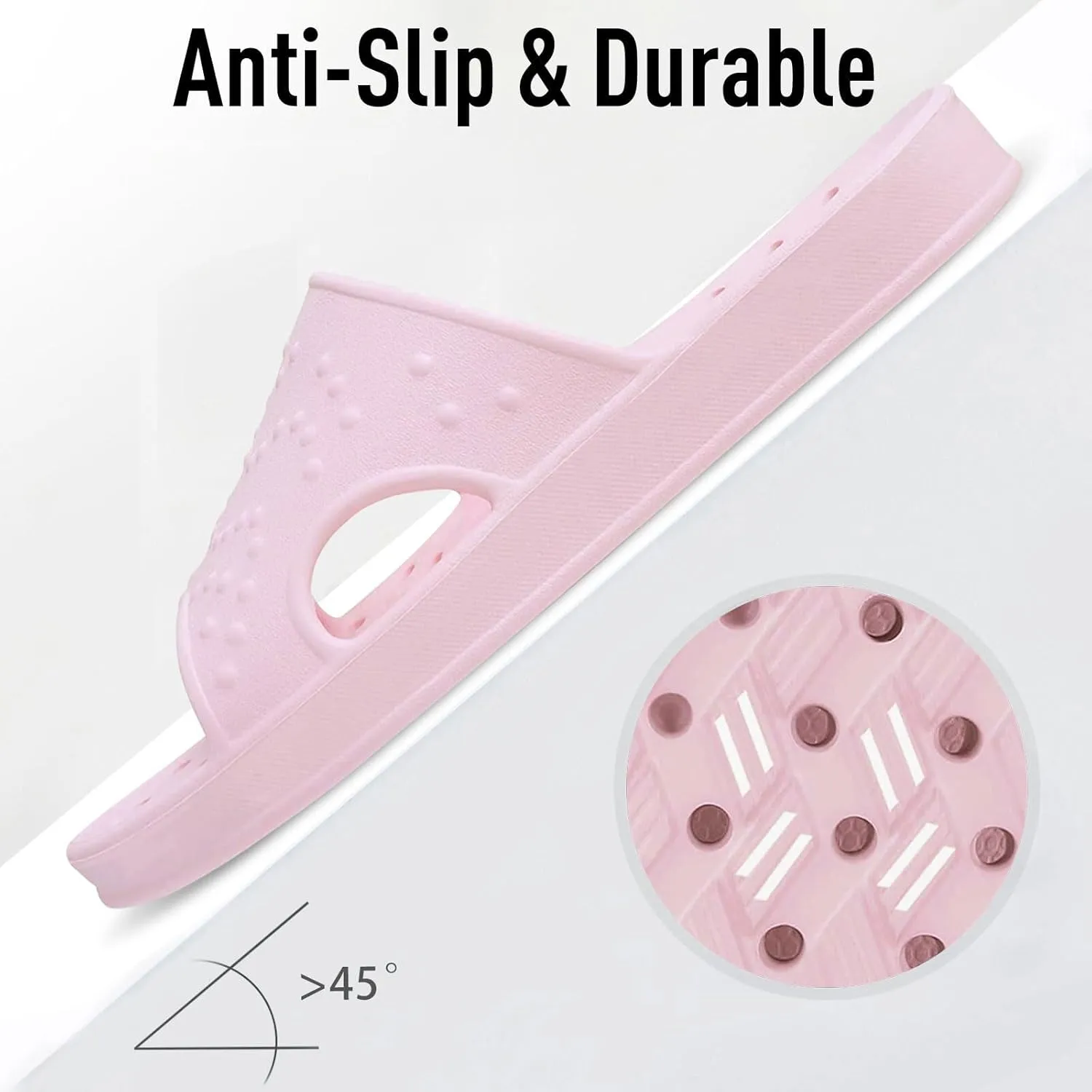 shevalues Shower Shoes for Women with Arch Support Quick Drying Pool Slides Lightweight Beach Sandals with Drain Holes