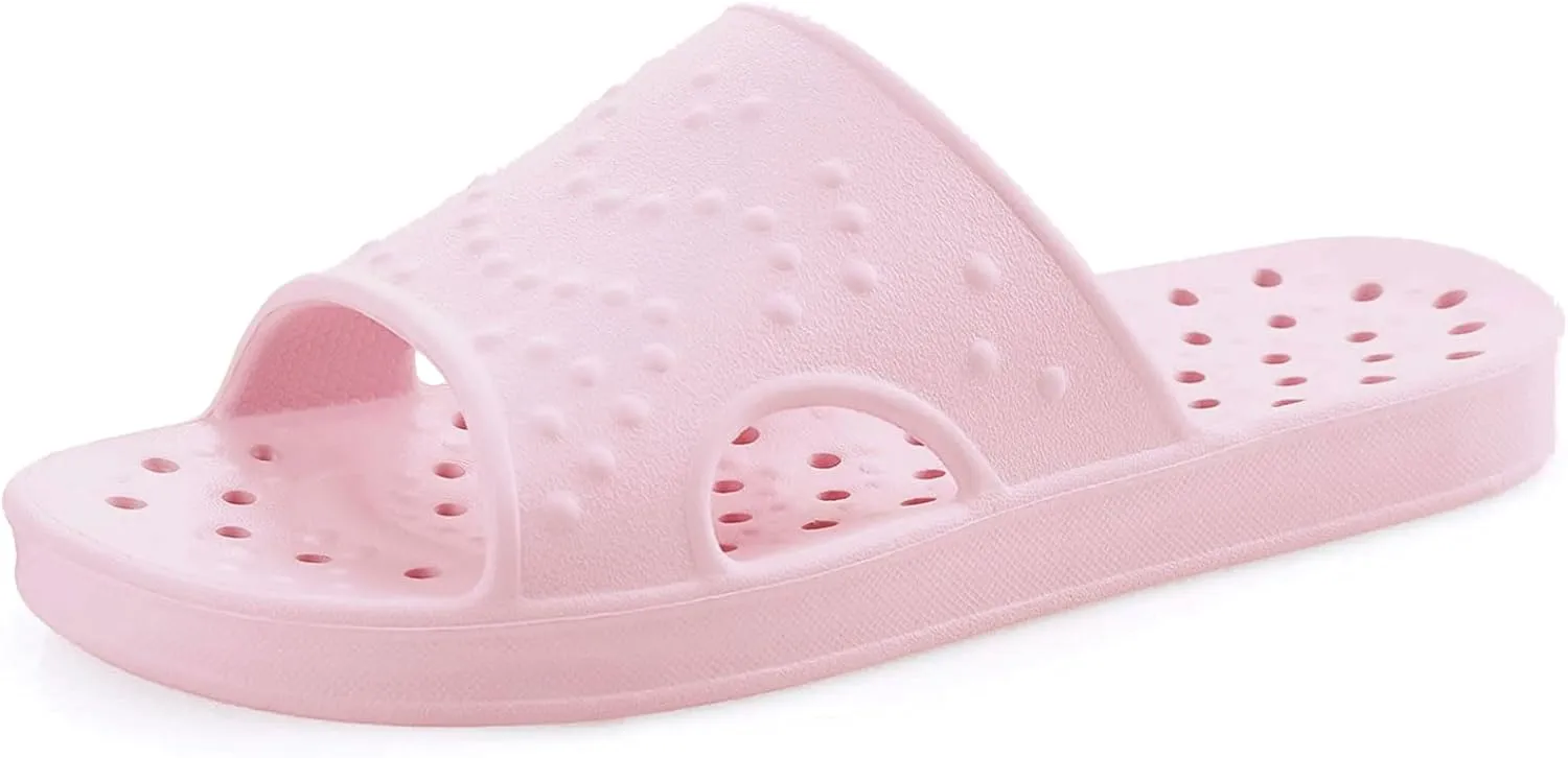 shevalues Shower Shoes for Women with Arch Support Quick Drying Pool Slides Lightweight Beach Sandals with Drain Holes