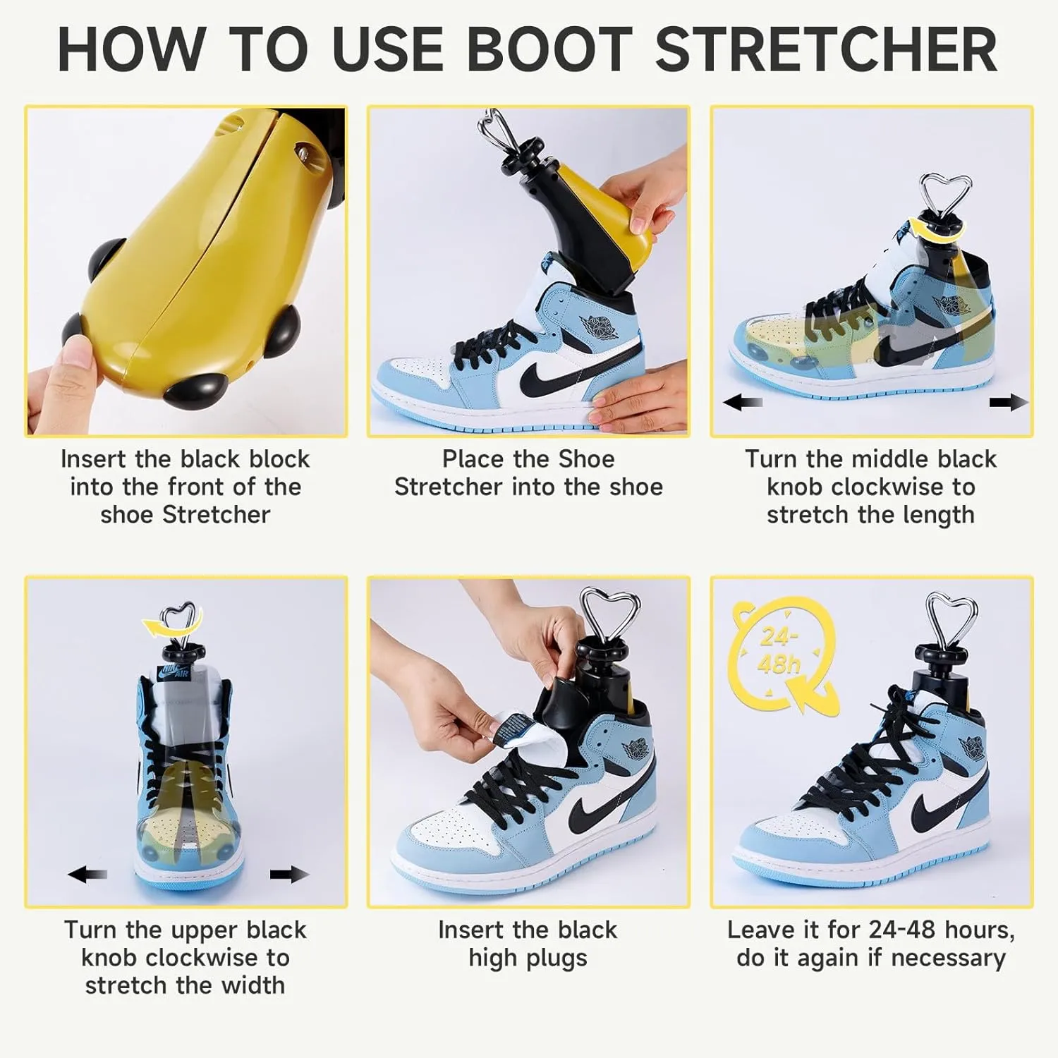 Shoe Stretcher Men, Women Leather Boot Stretcher for Wide Feets, Shoe Tree Adjustable Boot Widener Stretcher
