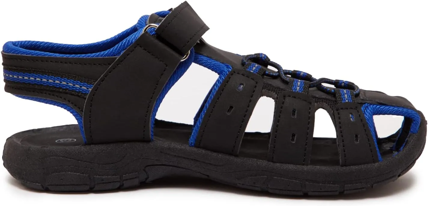 Skysole Boys Water Shoes, Rugged Closed Toe Back Strap Amphibian Sandals for Beach, Hiking & Outdoor Sports - Patterned/Solid