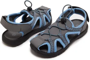 Skysole Boys Water Shoes, Rugged Closed Toe Back Strap Amphibian Sandals for Beach, Hiking & Outdoor Sports - Patterned/Solid
