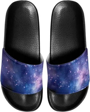 Slide Sandals, Beach Flats for Women, Comfotable Open Toe Non Slip Summer Shoes for Gym, Pool, Camping, Beach